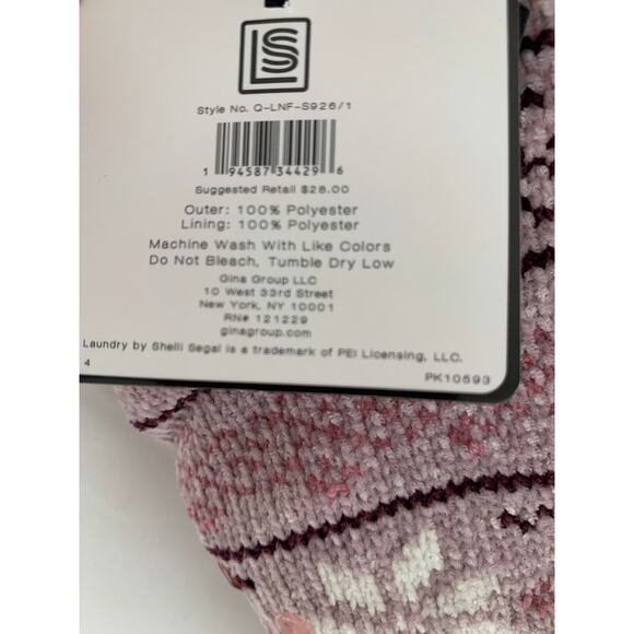 Laundry by Shelli Segal Lounge Socks Womens Size 4 - 10 Purple Non Slip Grip New - Picture 5 of 8